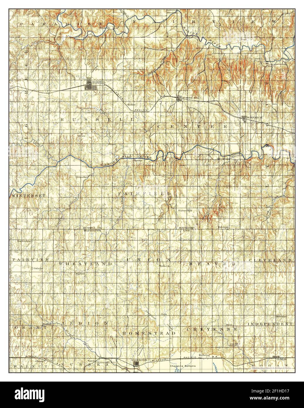 Russell, Kansas, map 1896, 1125000, United States of America by