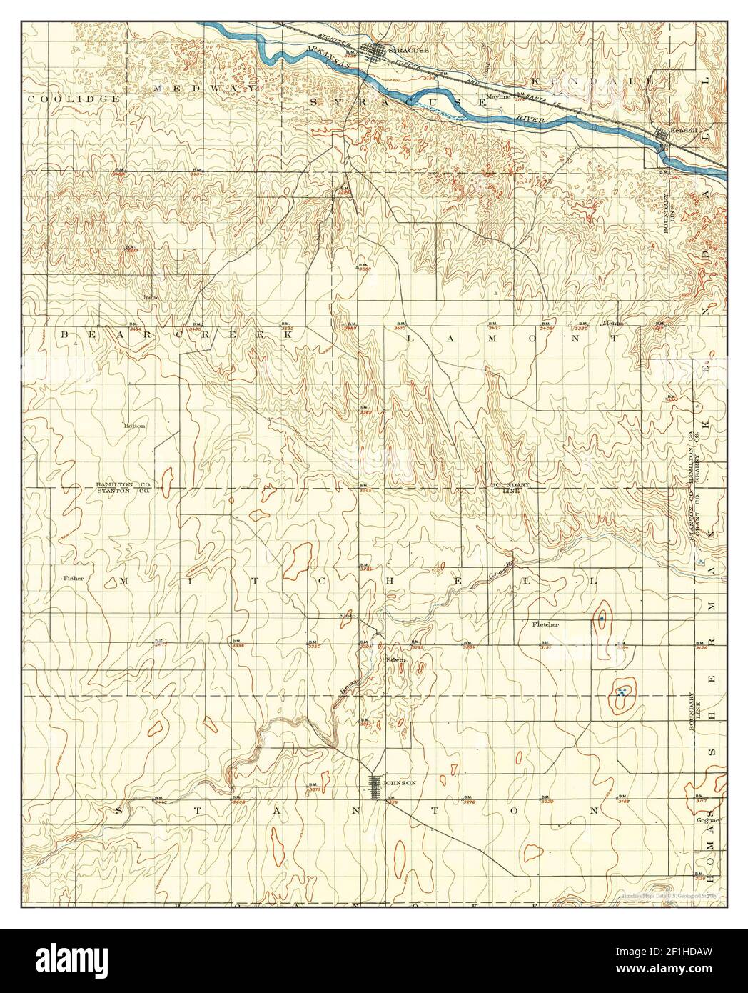 Syracuse, Kansas, map 1900, 1125000, United States of America by