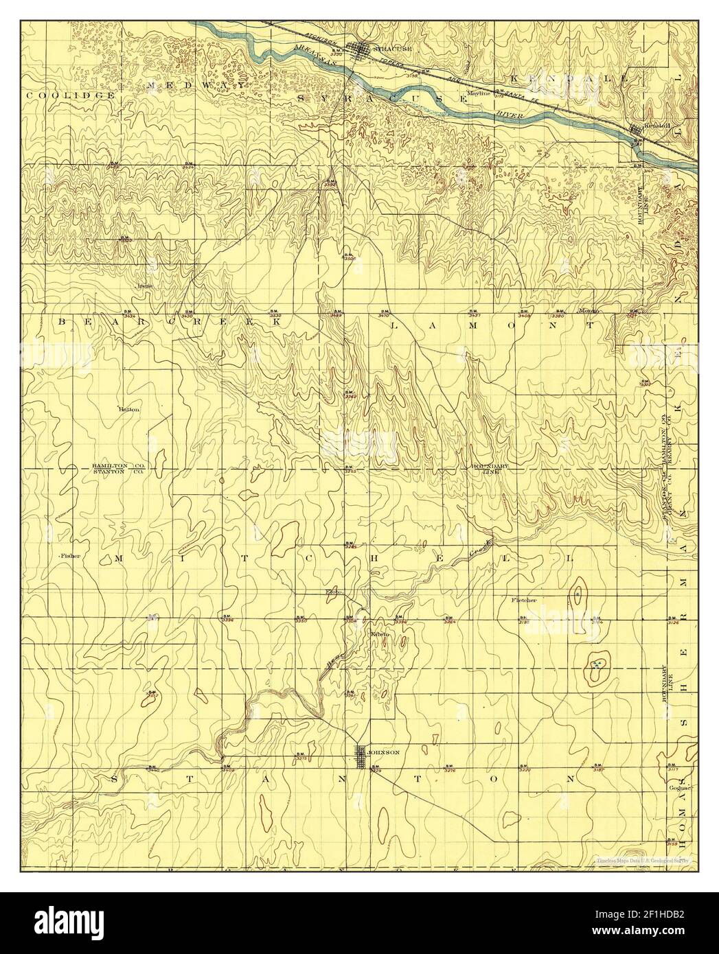 Syracuse, Kansas, map 1900, 1:125000, United States of America by Timeless Maps, data U.S. Geological Survey Stock Photo