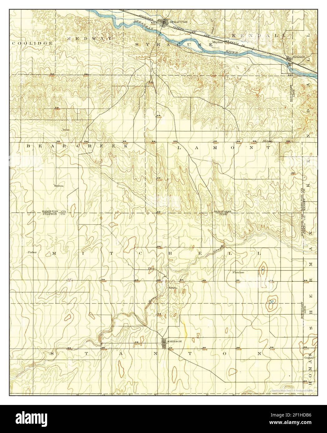 Syracuse, Kansas, map 1900, 1:125000, United States of America by Timeless Maps, data U.S. Geological Survey Stock Photo