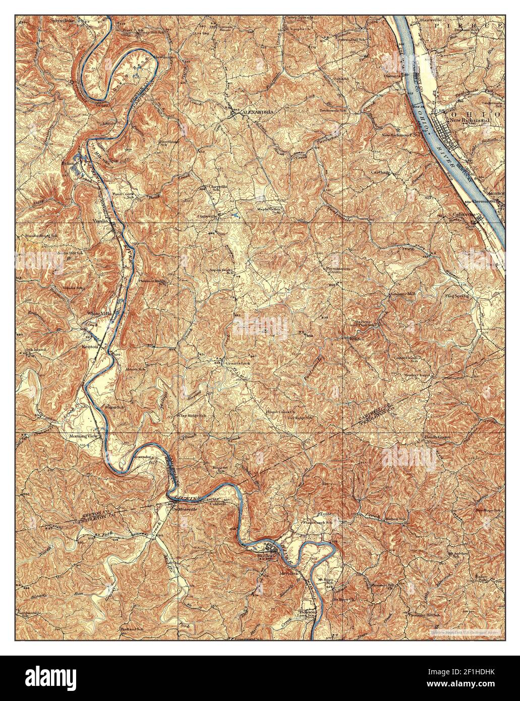 Alexandria, Kentucky, map 1936, 162500, United States of America by