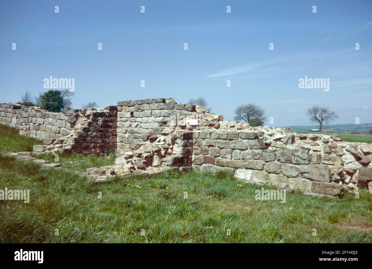 Remains of a Roman defensive fortification known as Hadrian’s Wall ...