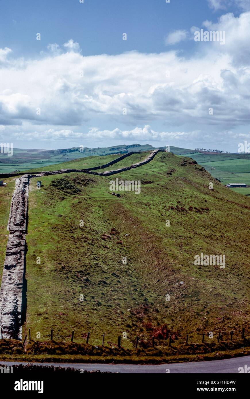 Remains of a Roman defensive fortification known as Hadrian’s Wall ...