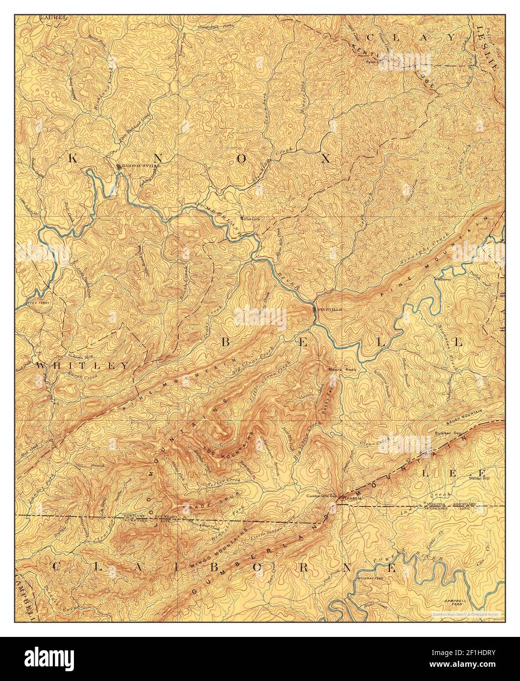 Cumberland Gap Kentucky map 1891 - Cumberland Gap Kentucky Map 1891 1125000 United States Of America By Timeless Maps Data Us Geological Survey 2F1HDRY