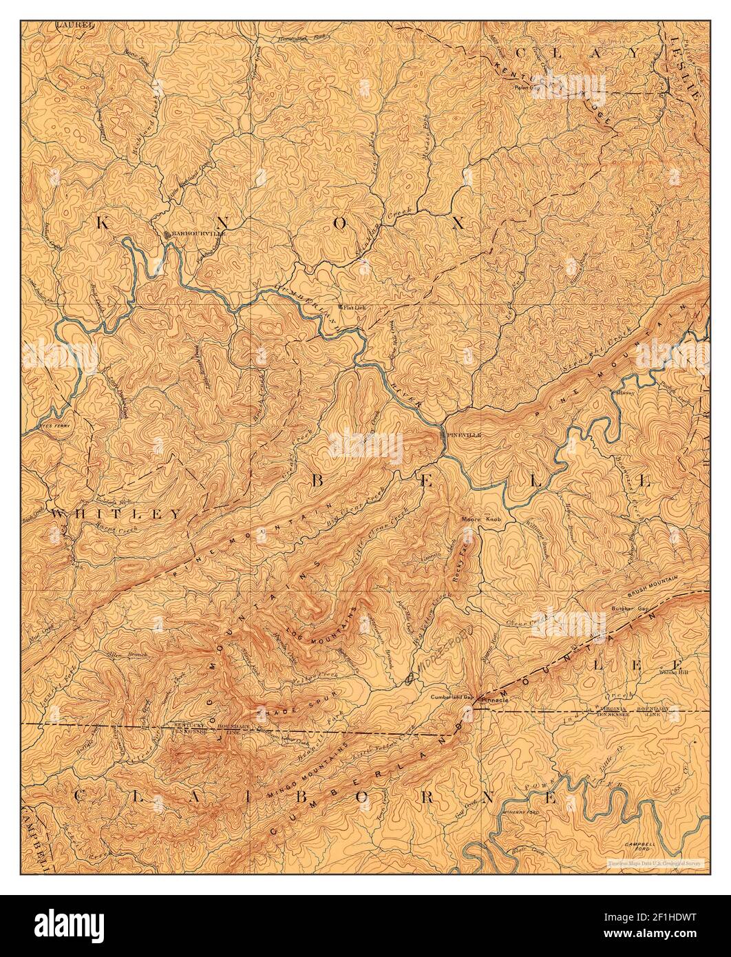 Cumberland Gap Kentucky map 1891 - Cumberland Gap Kentucky Map 1891 1125000 United States Of America By Timeless Maps Data Us Geological Survey 2F1HDWT