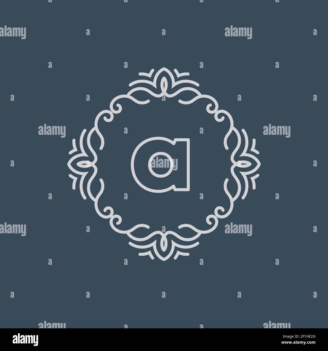 Elegant Circular Mandala Frame with a letter Stock Vector
