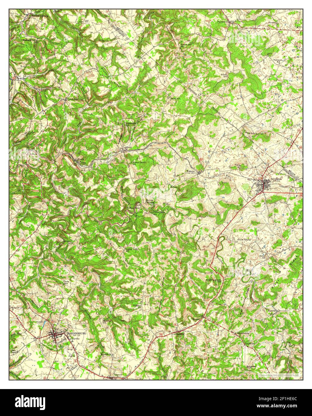 Hardinsburg, Kentucky, map 1947, 162500, United States of America by