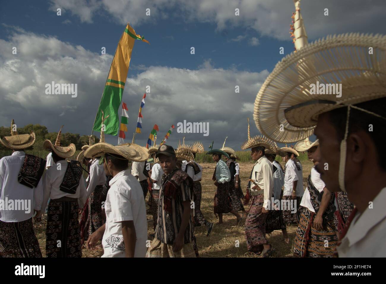 Men wearing Rote Island's traditional hat that called ti'i langga as ...