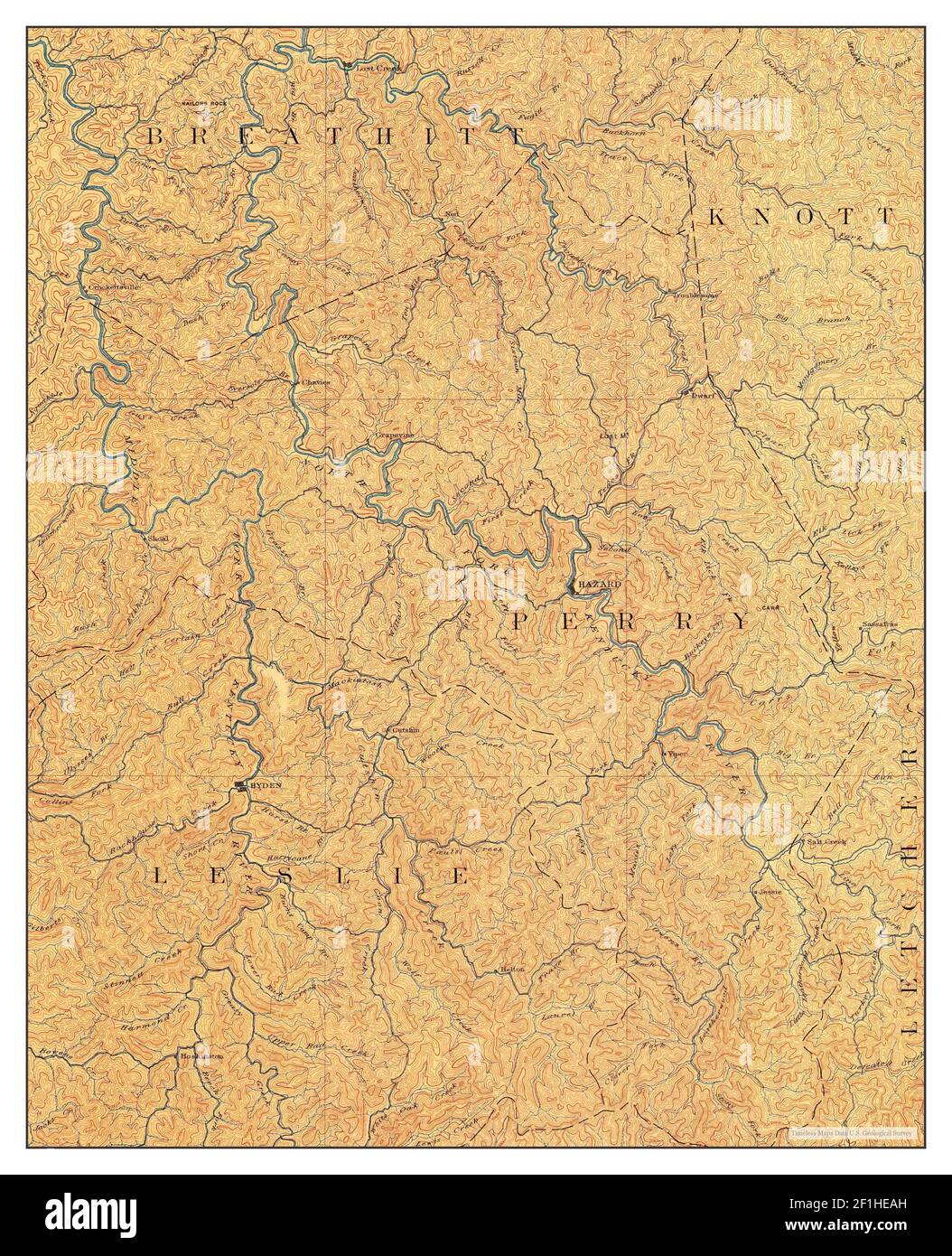 Hazard, Kentucky, map 1891, 1125000, United States of America by