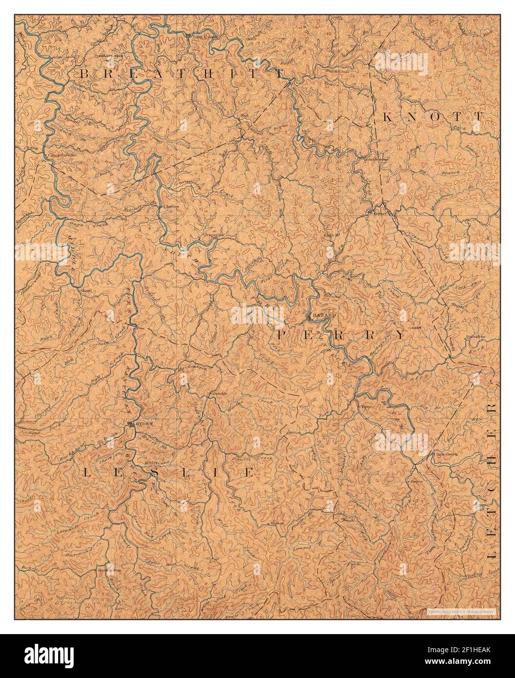 Hazard, Kentucky, map 1891, 1:125000, United States of America by 