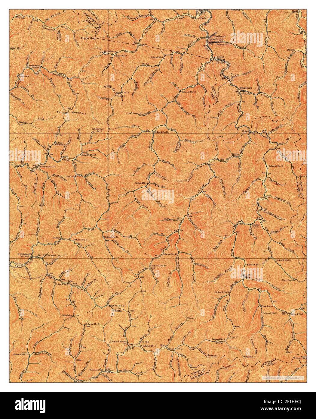 Hindman, Kentucky, map 1915, 162500, United States of America by