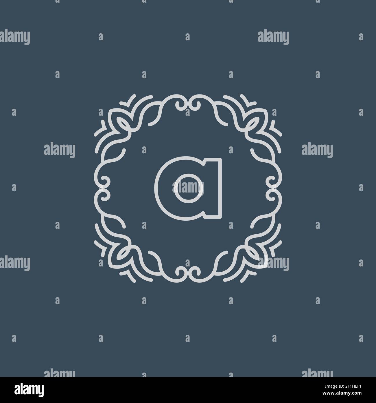 Elegant Circular Mandala Frame with a letter Stock Vector