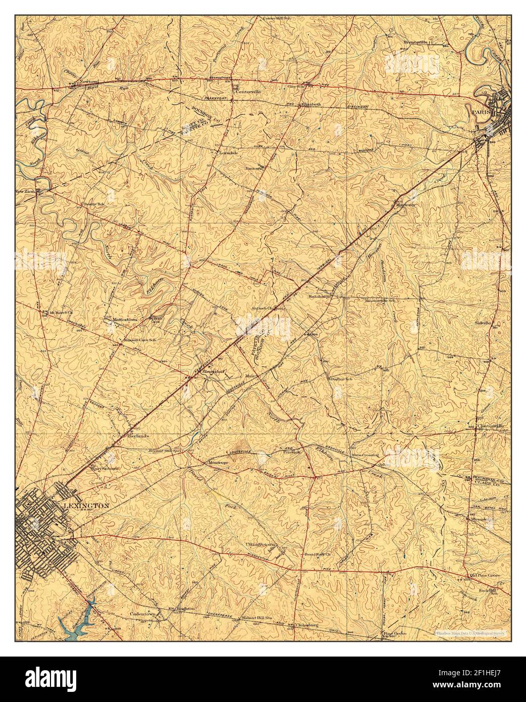 Lexington, Kentucky, map 1929, 1:62500, United States of America by