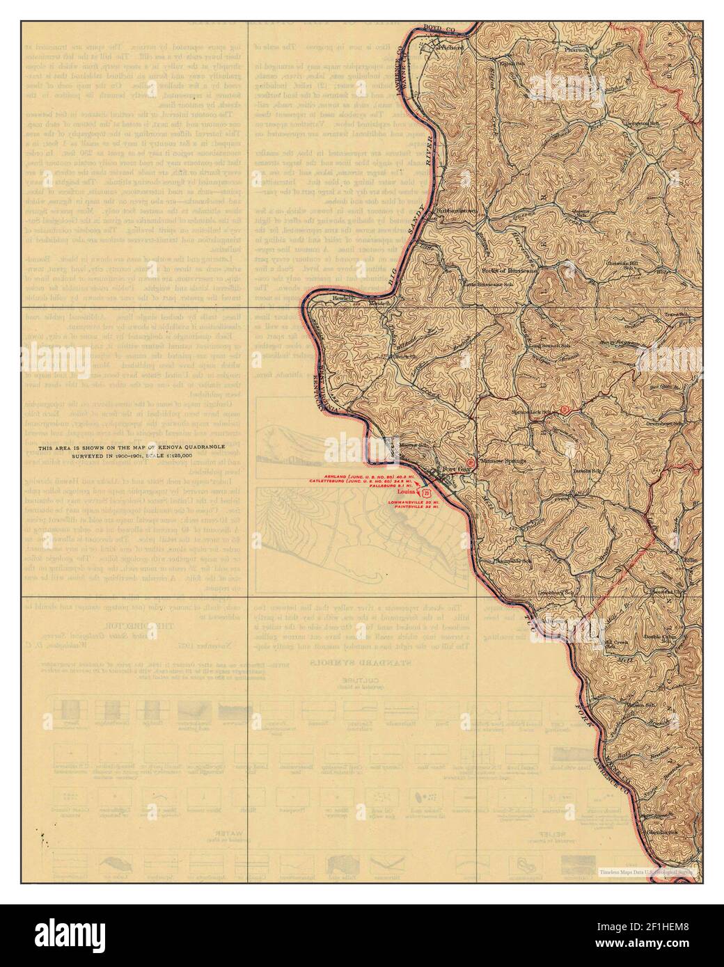Louisa, Kentucky, map 1939, 162500, United States of America by Timeless Maps, data U.S