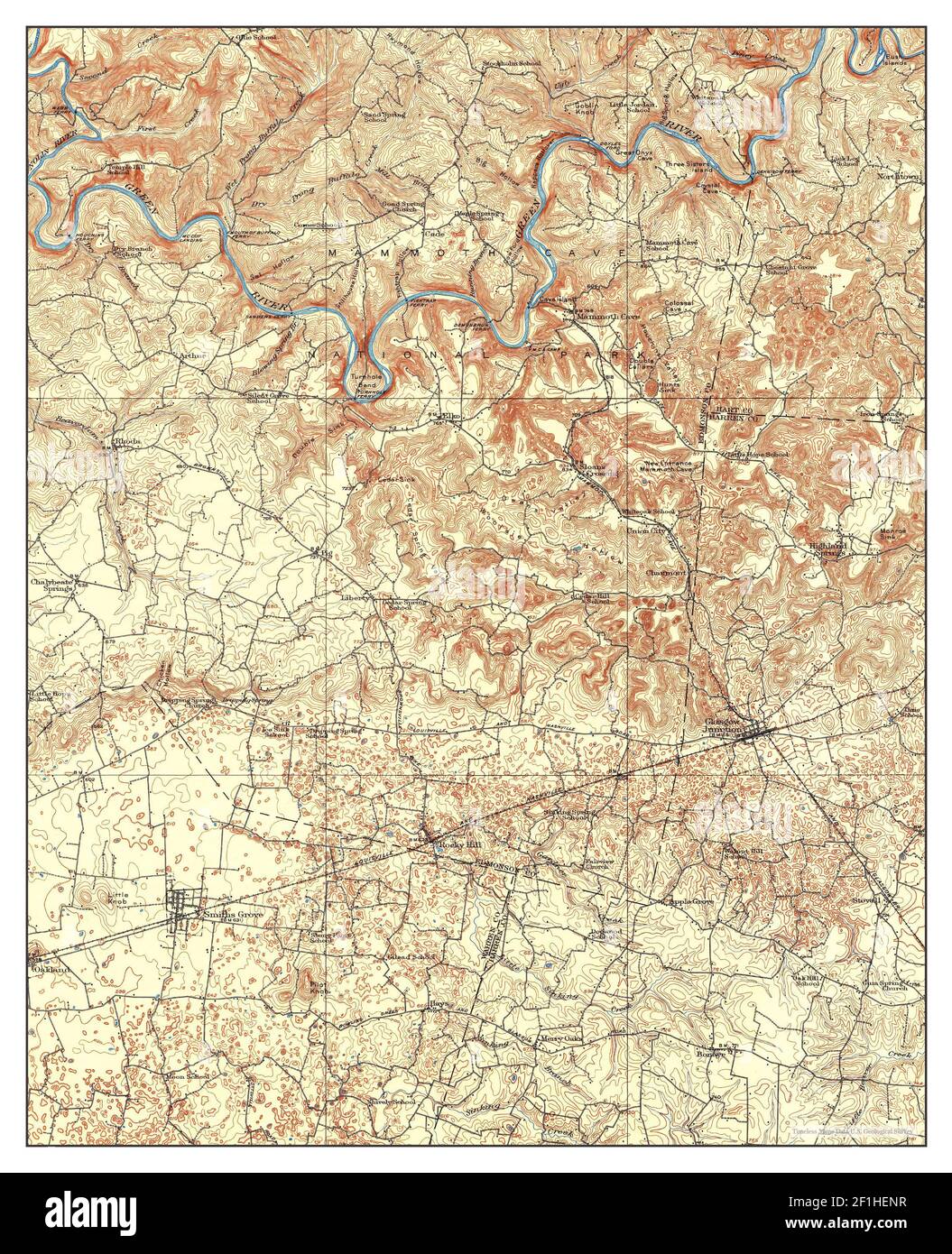 Mammoth Cave Kentucky map 1923 - Mammoth Cave Kentucky Map 1923 162500 United States Of America By Timeless Maps Data Us Geological Survey 2F1HENR 