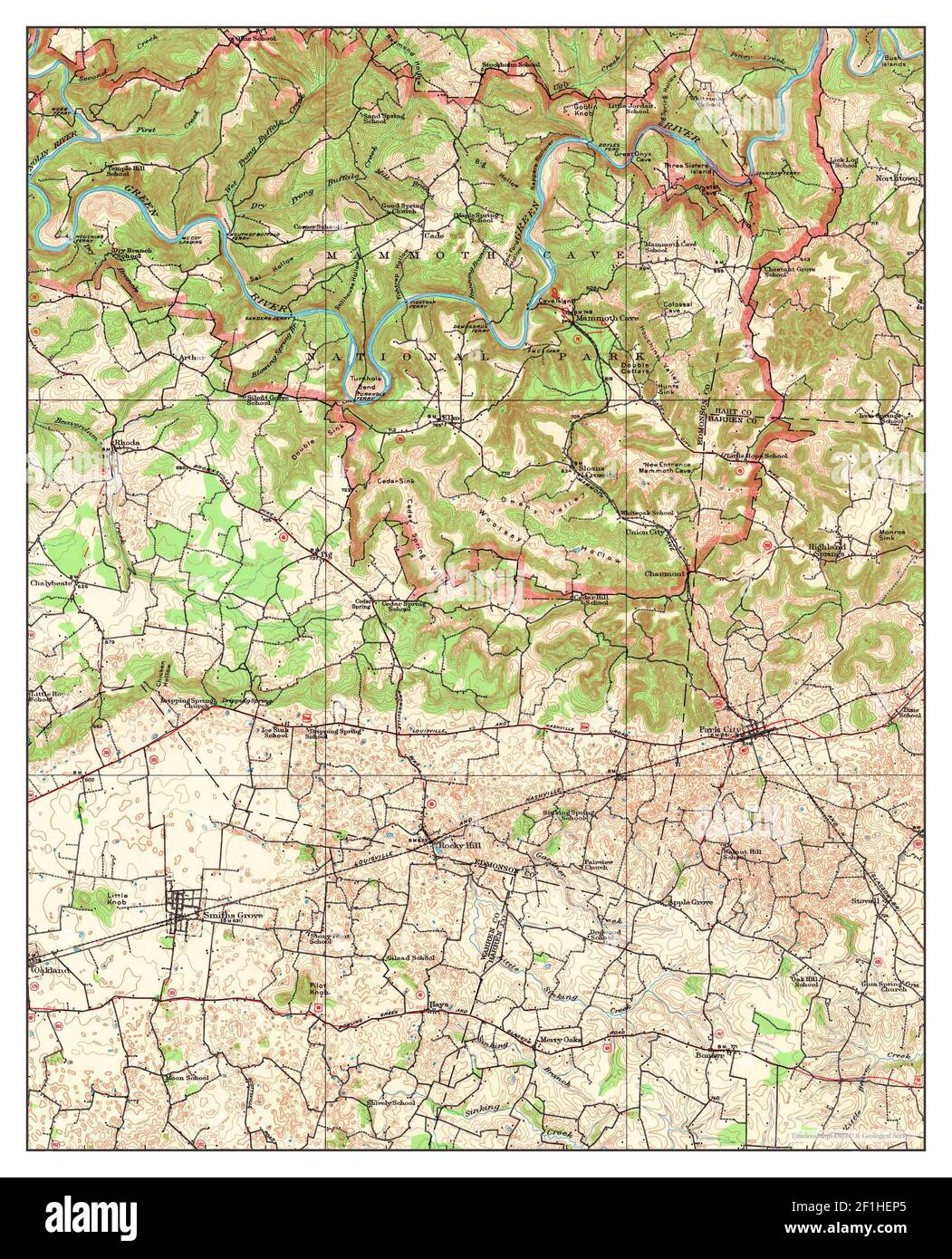 Mammoth Cave Kentucky map 1922 - Mammoth Cave Kentucky Map 1922 162500 United States Of America By Timeless Maps Data Us Geological Survey 2F1HEP5 