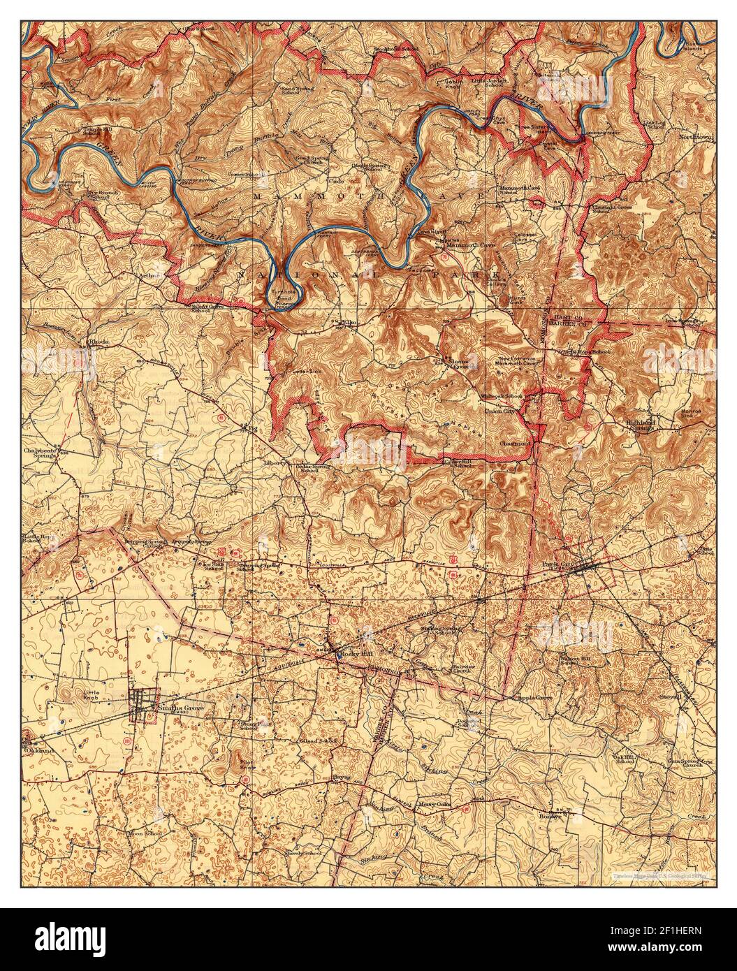 Mammoth Cave Kentucky map 1923 - Mammoth Cave Kentucky Map 1923 162500 United States Of America By Timeless Maps Data Us Geological Survey 2F1HERN 