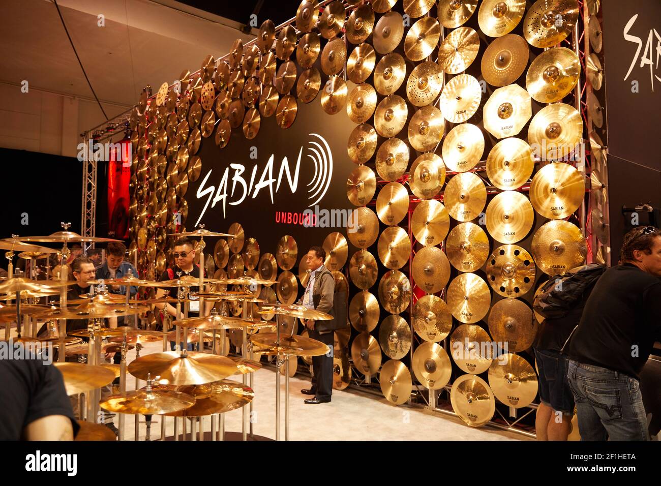 Sabian Cymbals at Musical Instrument Convention Stock Photo