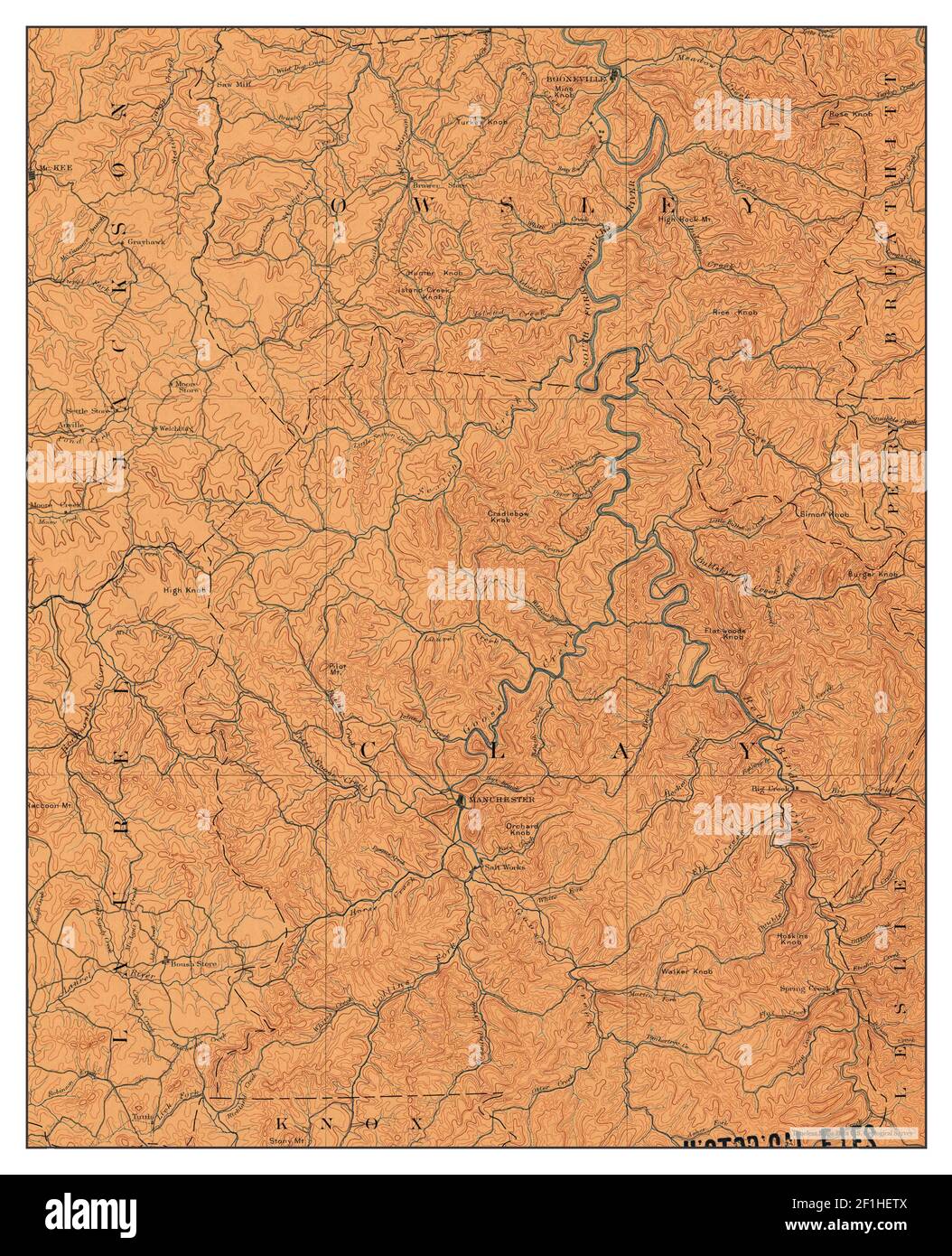 Manchester, Kentucky, map 1891, 1125000, United States of America by Timeless Maps, data U.S