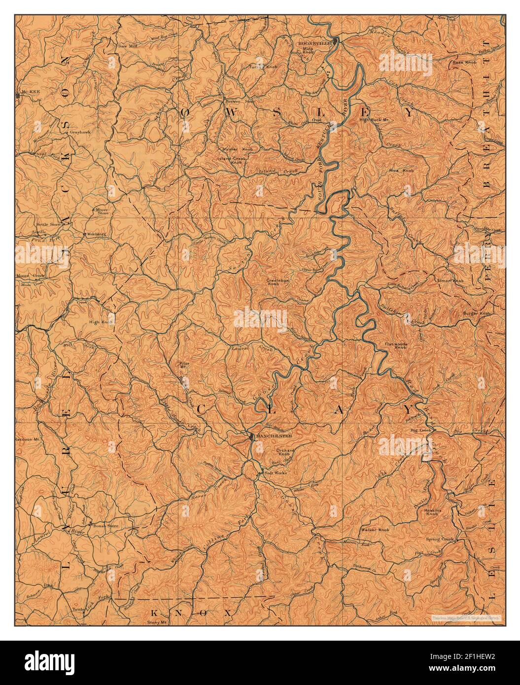 Manchester, Kentucky, map 1891, 1125000, United States of America by Timeless Maps, data U.S