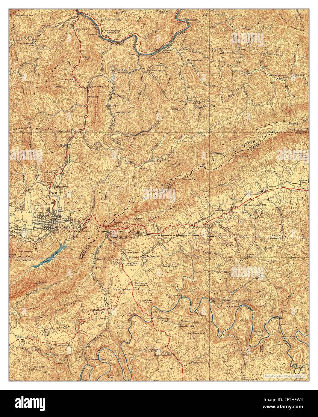 Middlesboro, Kentucky, map 1930, 162500, United States of America by Timeless Maps, data U.S