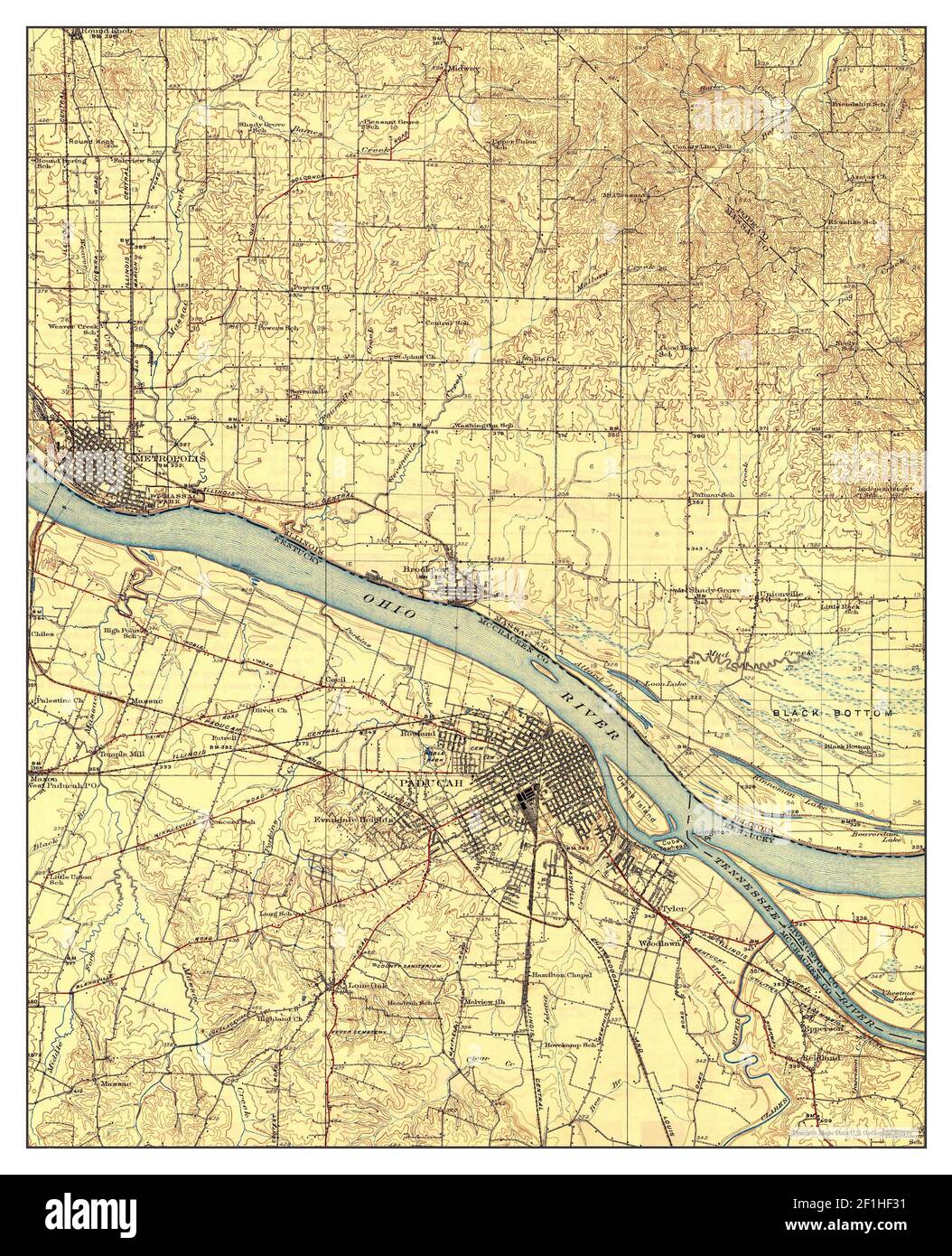 Paducah, Kentucky, map 1929, 162500, United States of America by