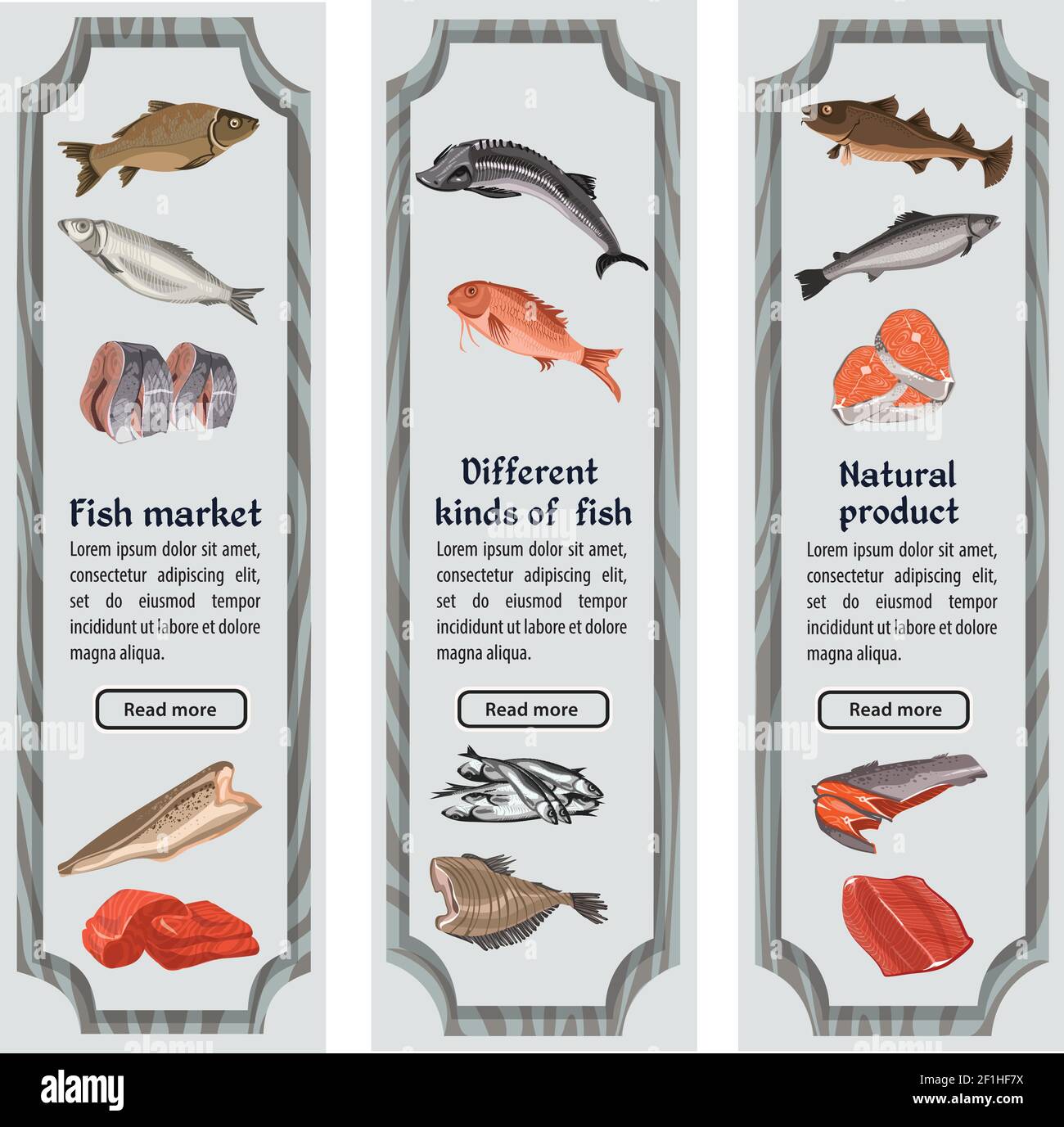 Cod Fish Parts Whole cod fish Stock Vector Images - Alamy