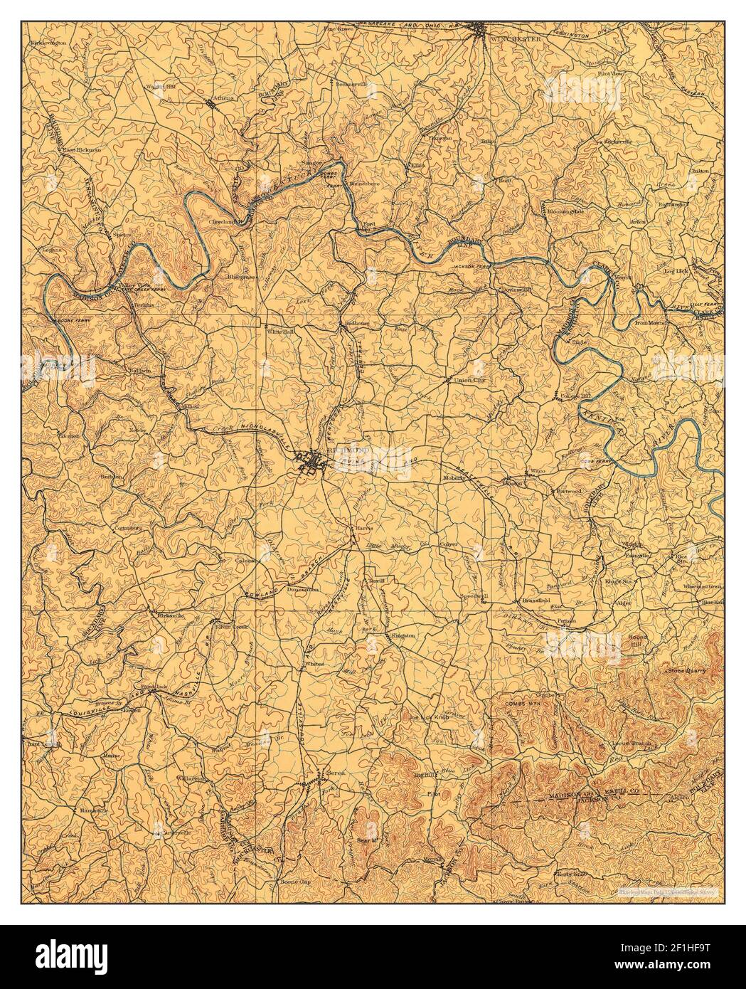 Richmond, Kentucky, map 1897, 1:125000, United States of America by Timeless Maps, data U.S. Geological Survey Stock Photo