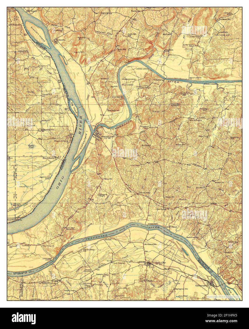 Kentucky Land Survey Maps Smithland, Kentucky, Map 1929, 1:62500, United States Of America By  Timeless Maps, Data U.s. Geological Survey Stock Photo - Alamy