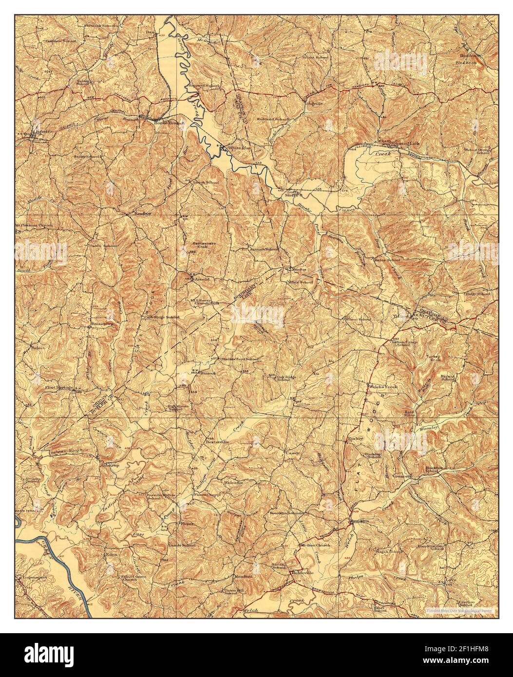 Spring Lick, Kentucky, map 1925, 162500, United States of America by