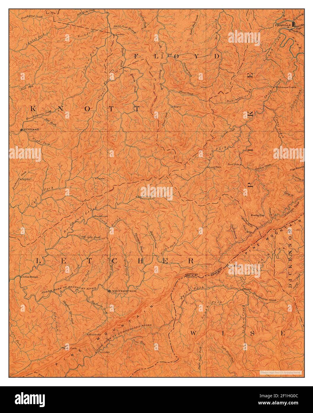 Whitesburg, Kentucky, map 1892, 1125000, United States of America by