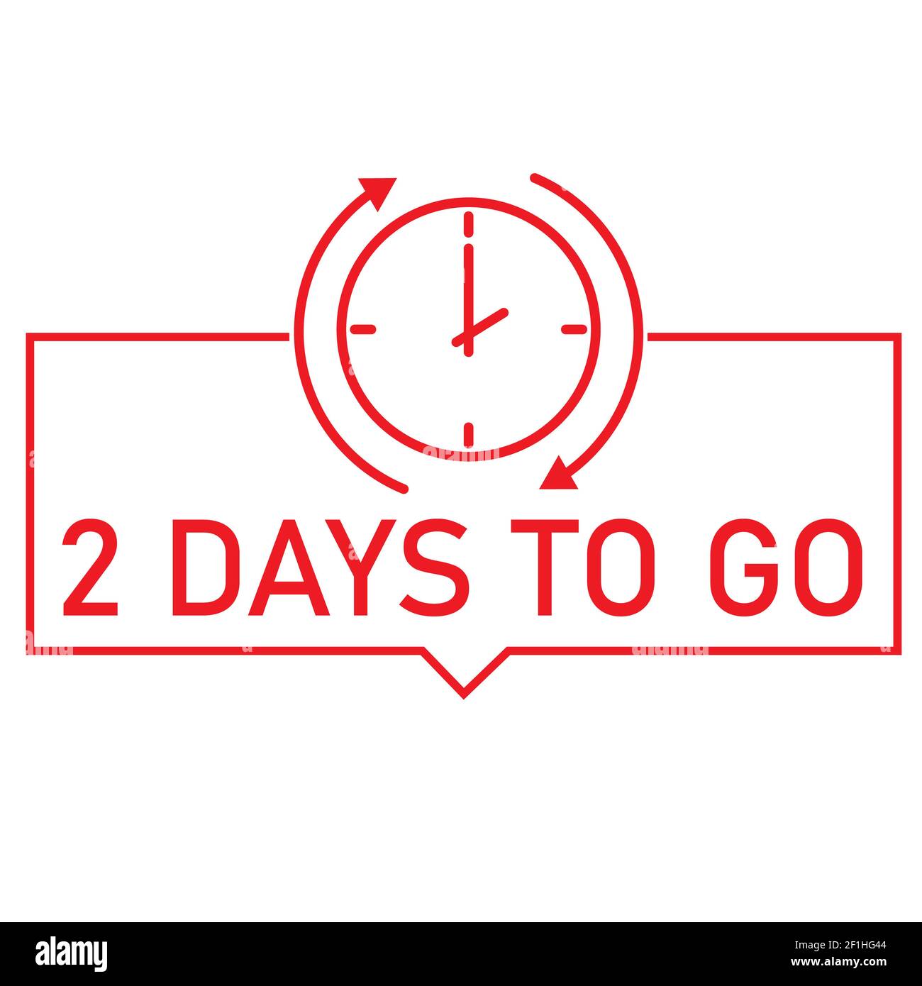 2 day to go last countdown icon on white background. 2 day to go sign ...