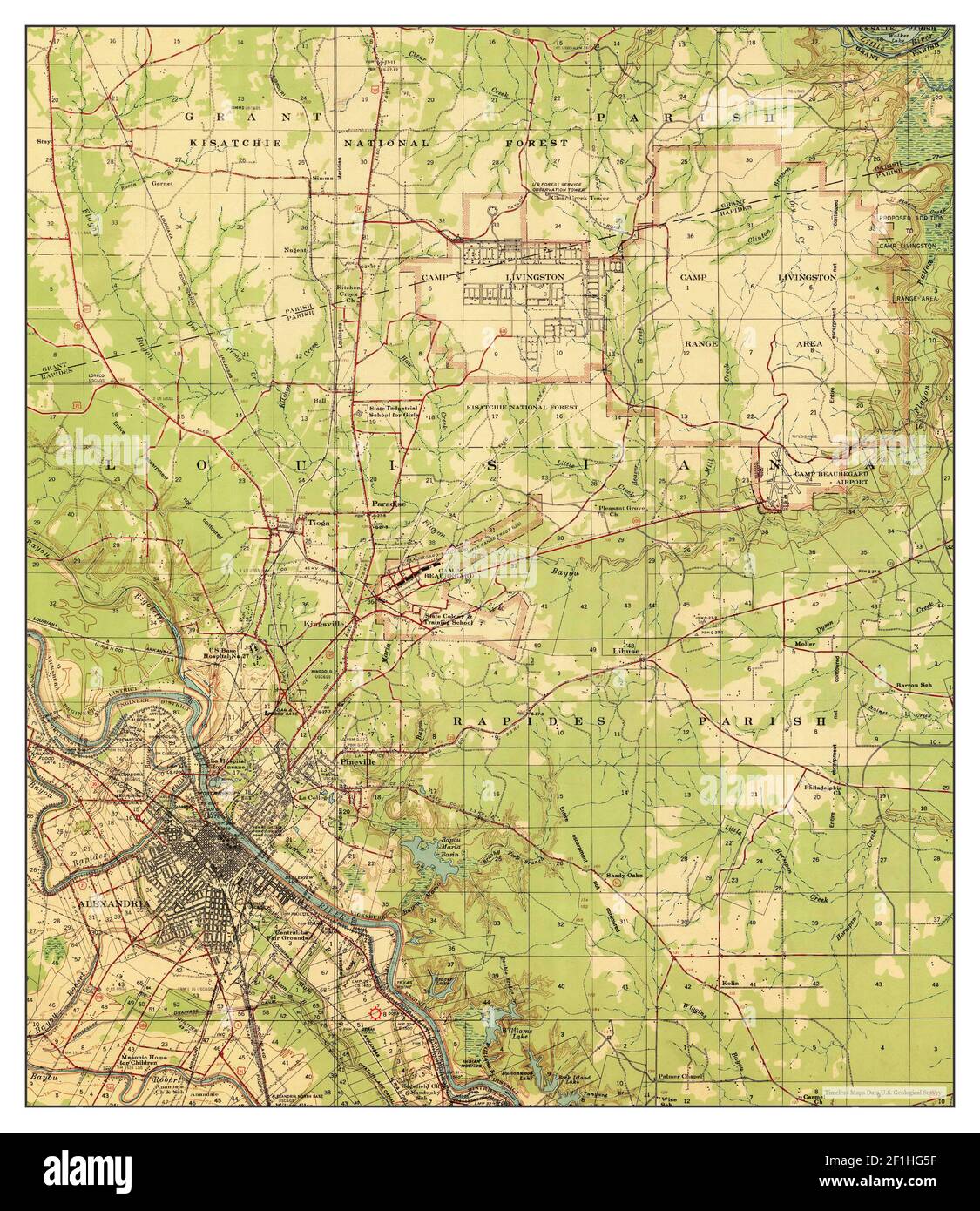 Alexandria, Louisiana, map 1941, 162500, United States of America by