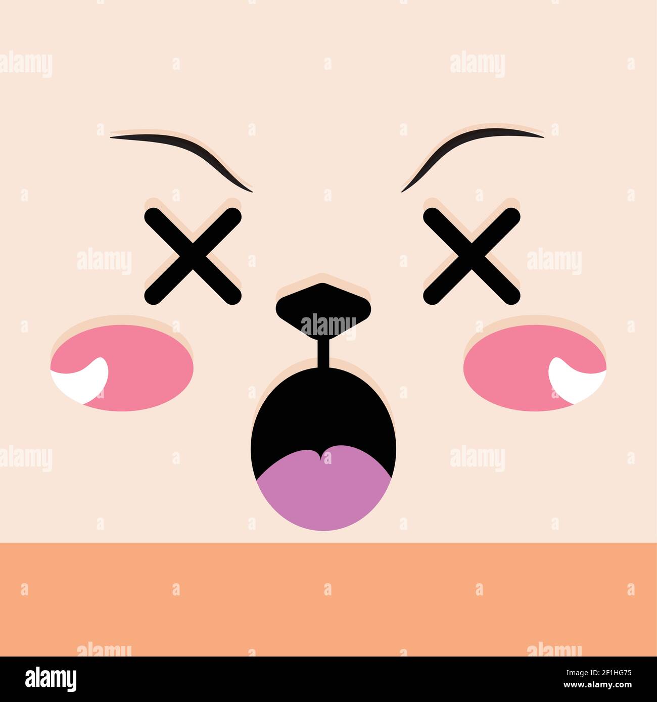 Dizzy facial expression cartoon Stock Vector