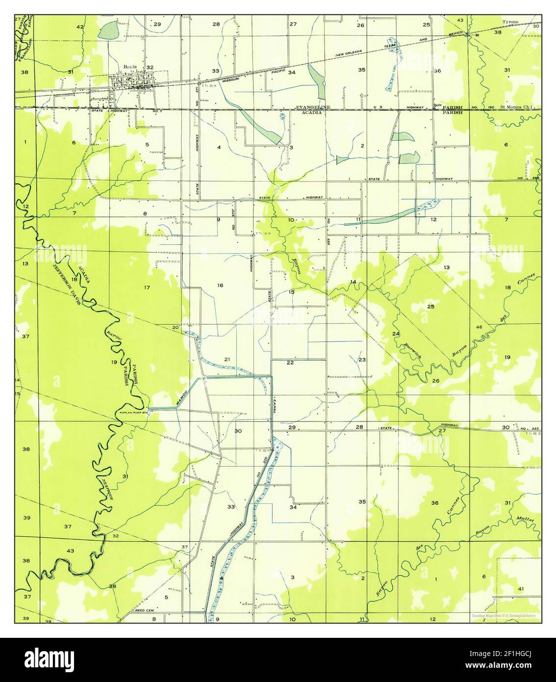 Basile louisiana map Cut Out Stock Images & Pictures - Alamy