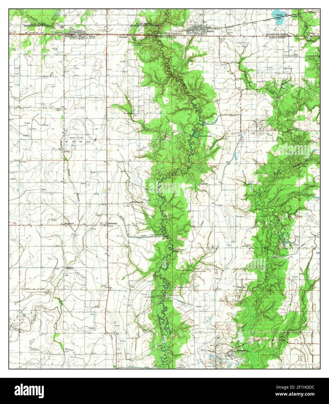 Basile, Louisiana, map 1960, 162500, United States of America by