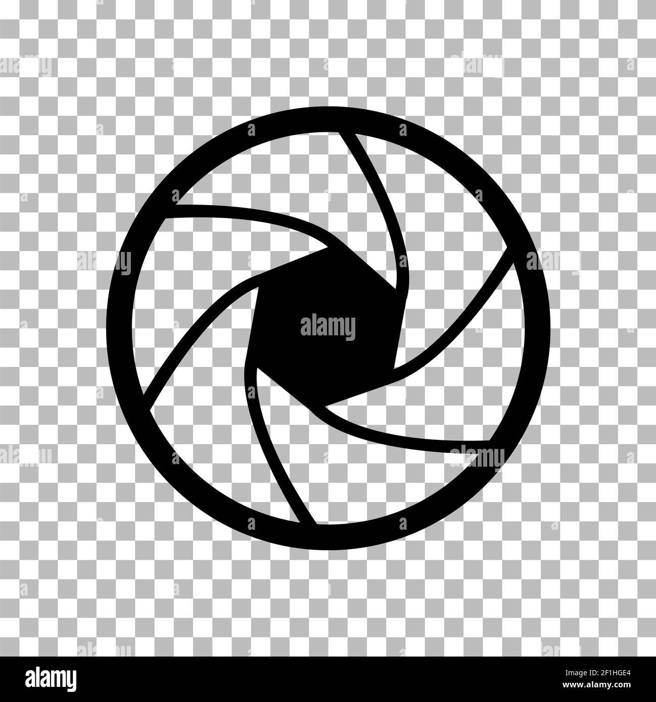 camera objective icon on transparent. lens diafragma sign. flat style.  camera lens shutter symbol Stock Photo - Alamy