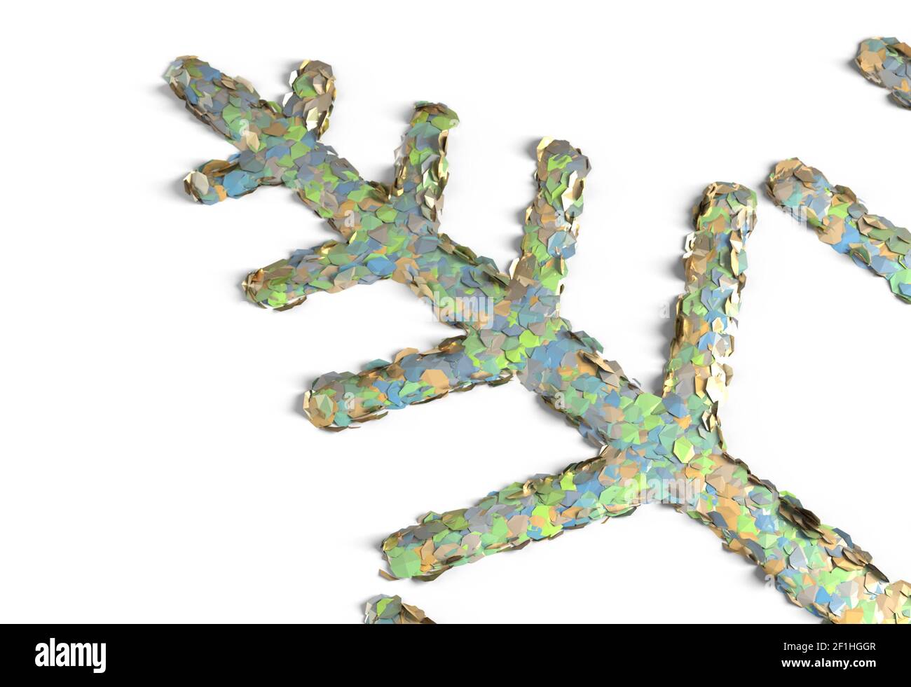 Toy snowflake - isolated on white 3d illustration Stock Photo - Alamy