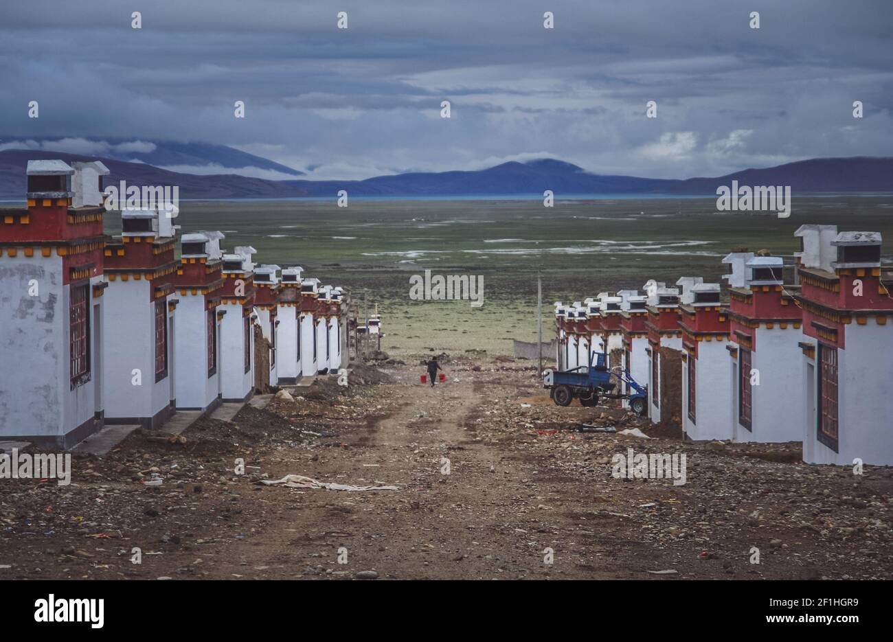 Tibetan homes in a Darchen village Stock Photo