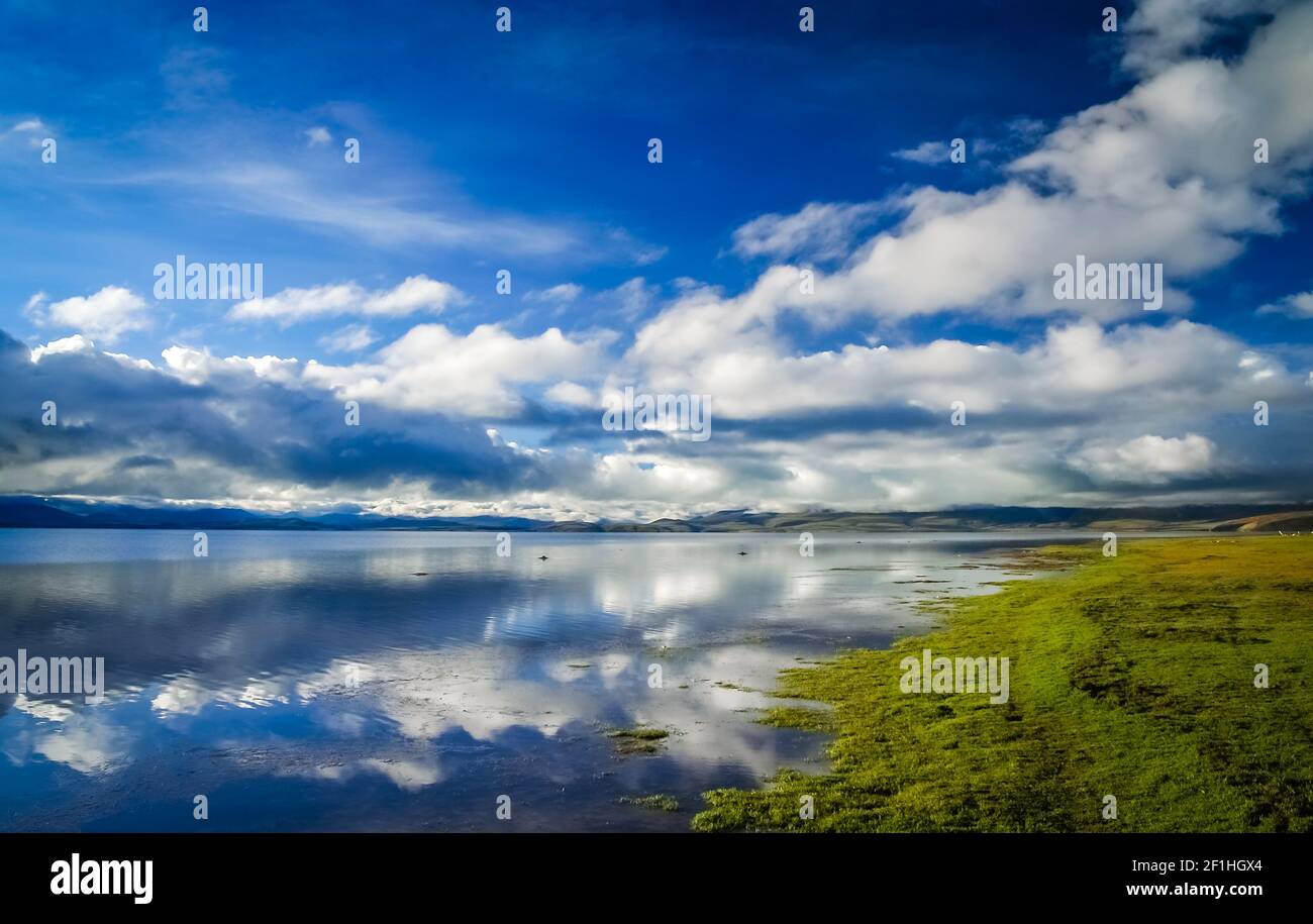 Stunning holy Lake Manasarovar Stock Photo