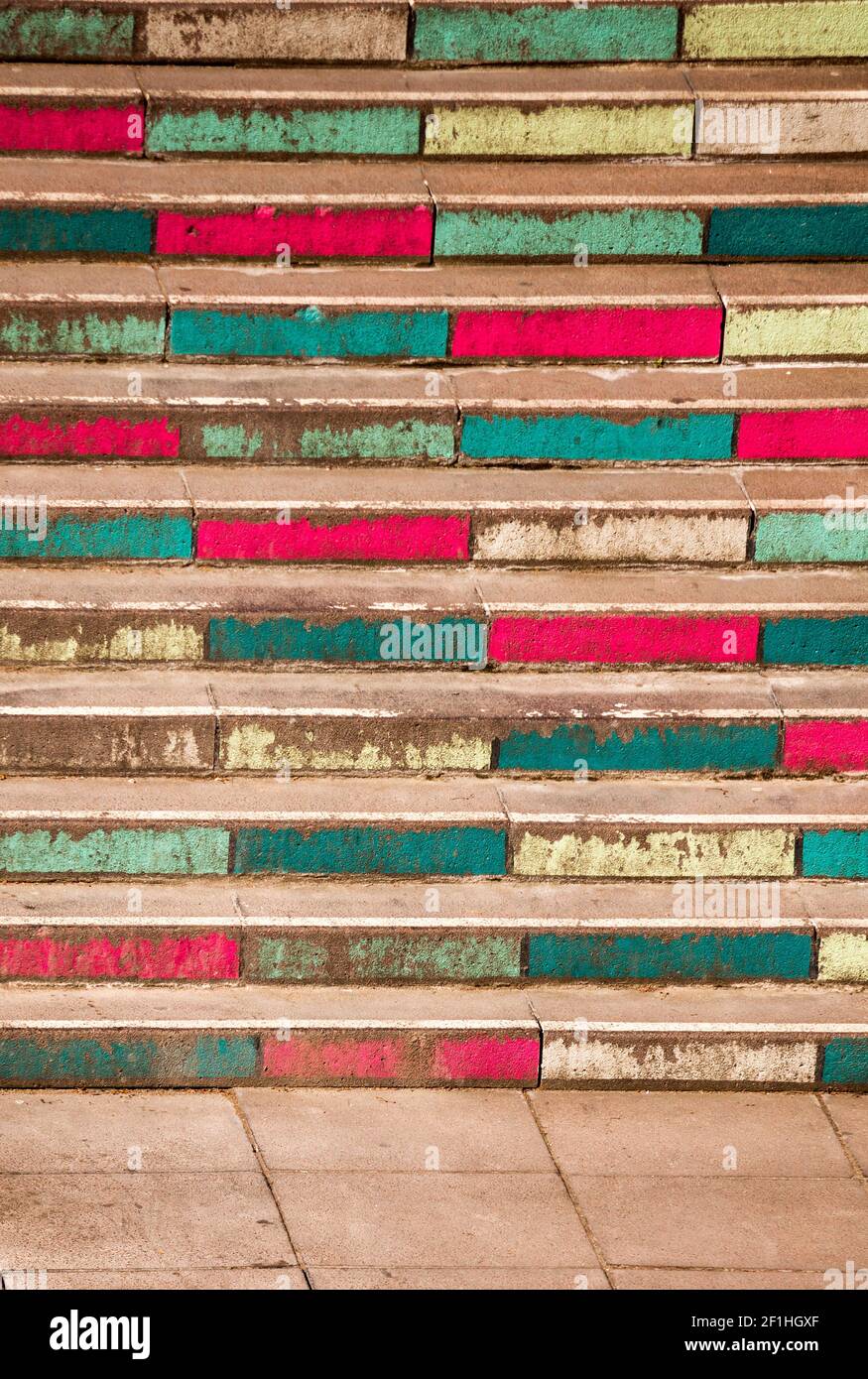 Old colourful stairs Stock Photo