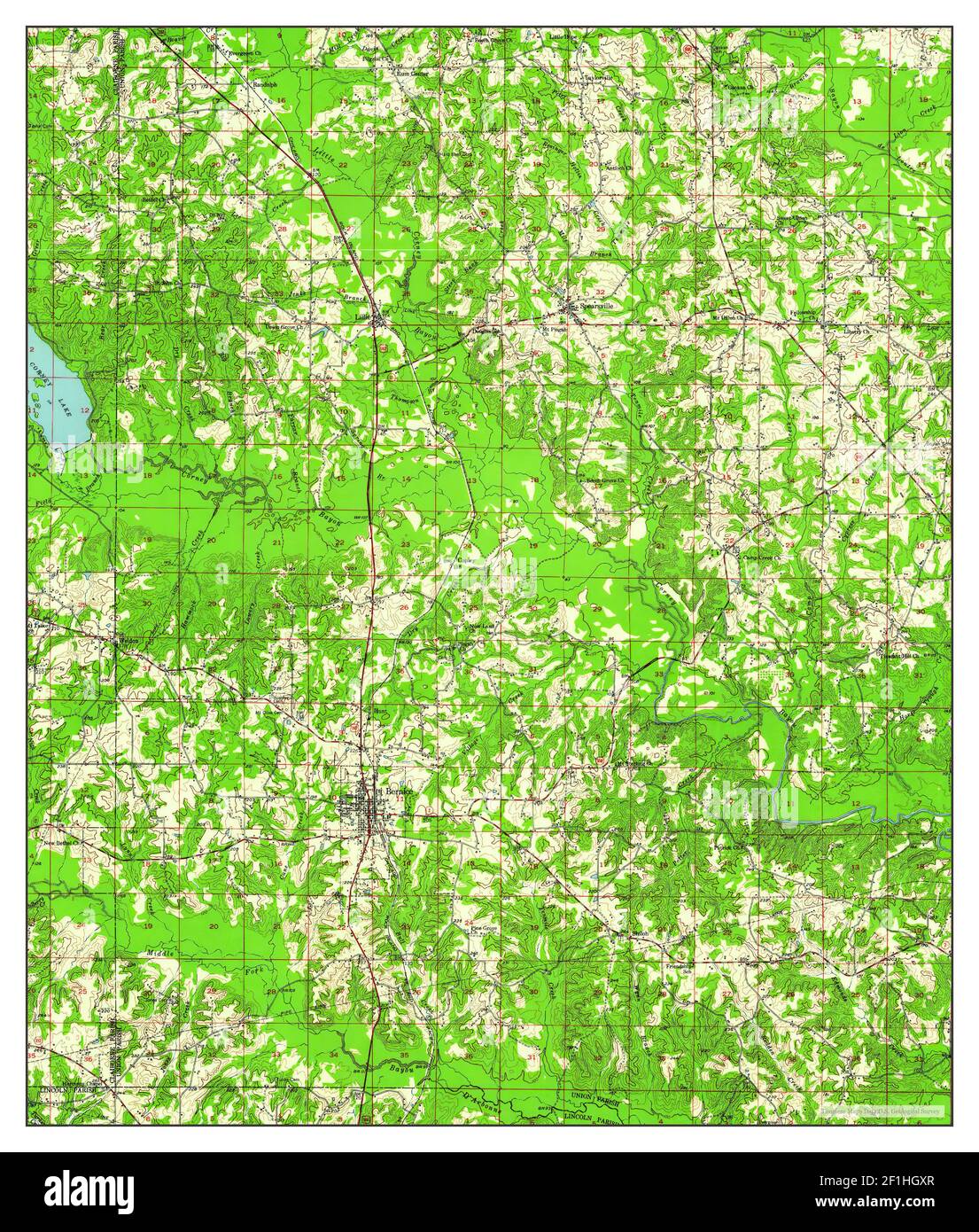 Bernice, Louisiana, map 1951, 162500, United States of America by