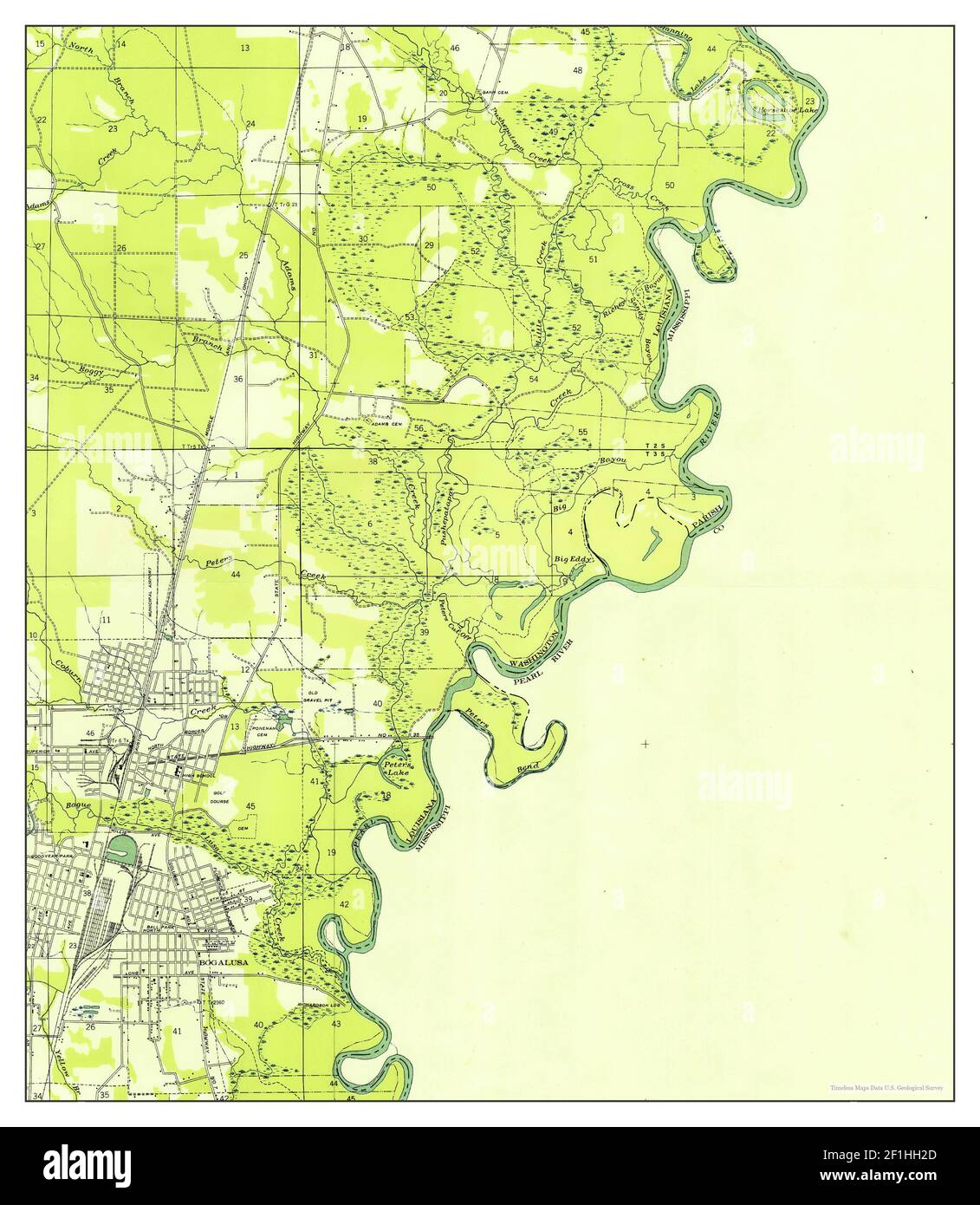 Bogalusa East, Louisiana, map 1949, 1:31680, United States of America by Timeless Maps, data U.S. Geological Survey Stock Photo