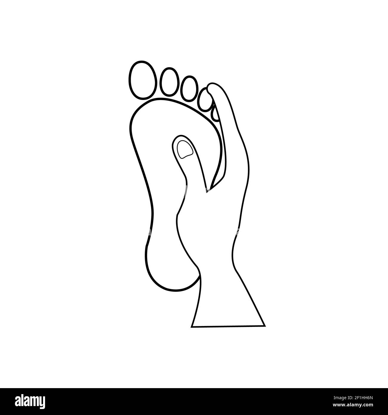 foot massage icon on white background. foot massage spa sign. female or male foot sole symbol. Stock Photo