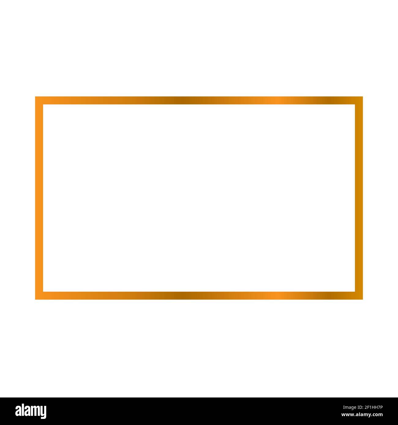 gold photo frame on white background. flat style. realistic gold photo