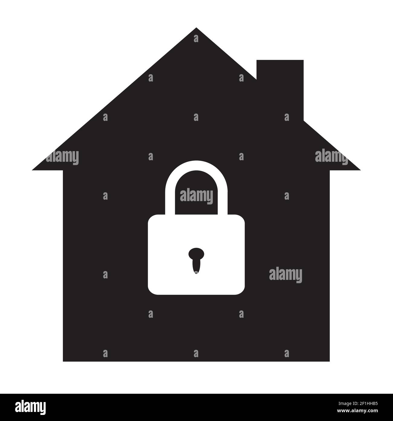 house security protection icon on white background. lock house sign ...