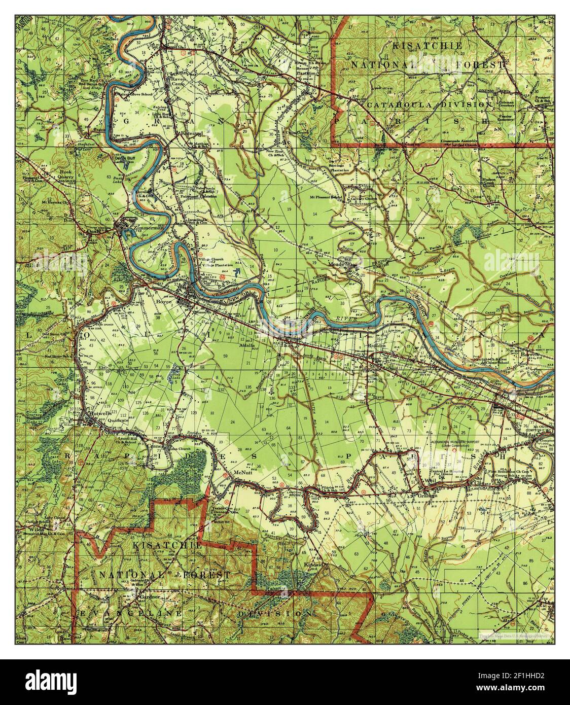 Boyce, Louisiana, map 1941, 162500, United States of America by
