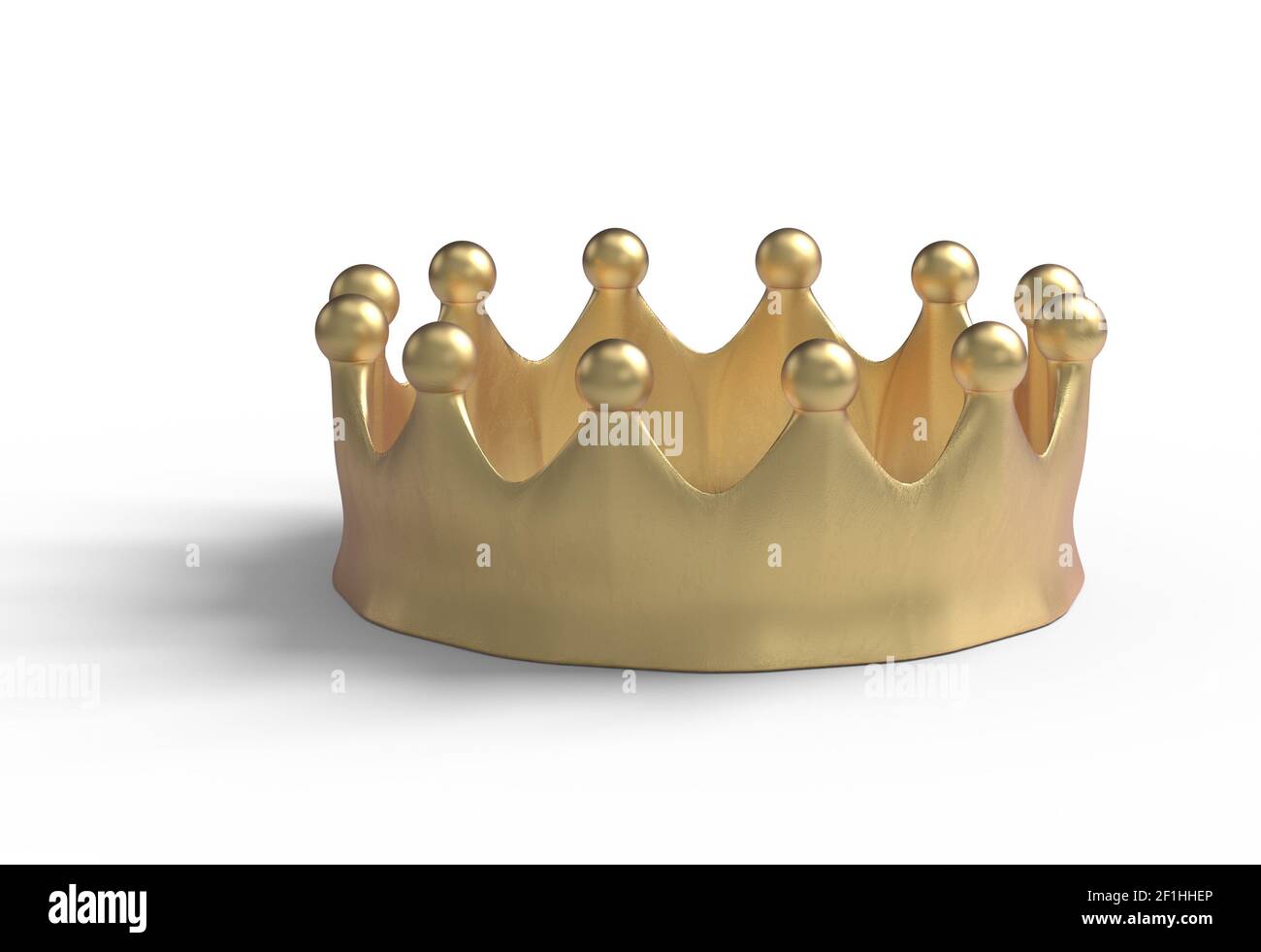 Gold crown isolated on a white 3d illustration Stock Photo - Alamy