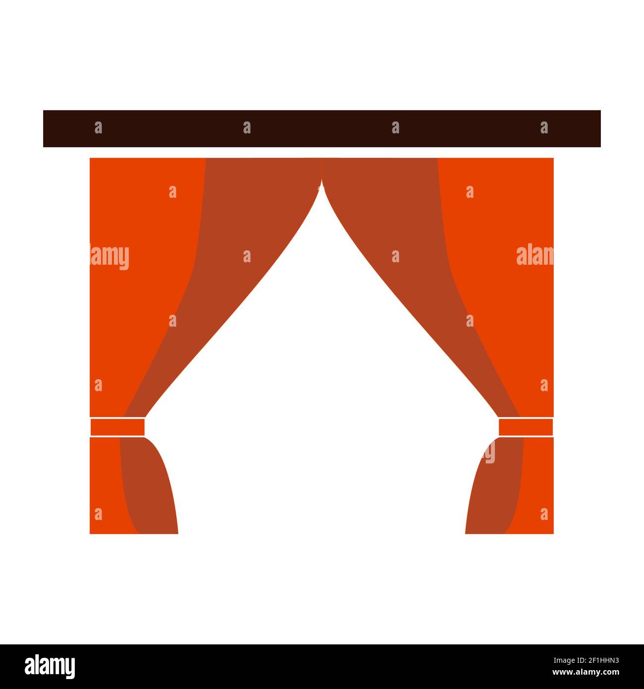 red curtain icon on white background. curtain sign. theatre stage symbol. flat style Stock Photo