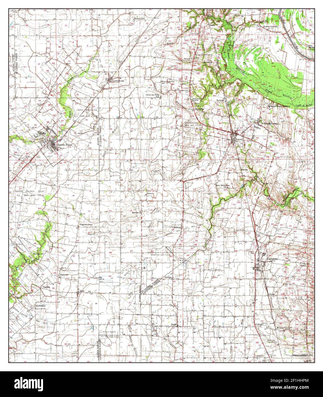 Carencro, Louisiana, map 1957, 162500, United States of America by